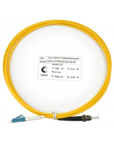 Шнур оптический simplex LC-ST 9/125 sm 2м LSZH Cabeus FOP(s)-9-LC-ST-2m в Сочи Патч-корды оптические Pintop.ru