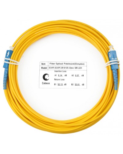 Шнур оптический simplex SC-SC 9/125 sm 25м LSZH Cabeus FOP(s)-9-SC-SC-25m в Сочи Патч-корды оптические Pintop.ru