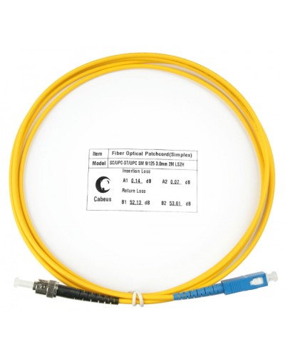 Шнур оптический simplex SC-ST 9/125 sm 2м LSZH Cabeus FOP(s)-9-SC-ST-2m в Сочи Патч-корды оптические Pintop.ru