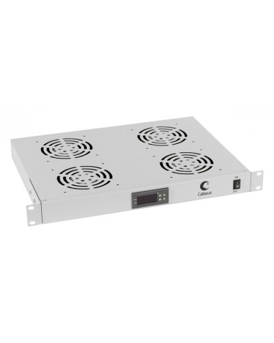 Панель вентиляционная с 4 вентиляторами с цифровым термодатчиком Cabeus JG03t в Сочи Вентиляторные модули Pintop.ru