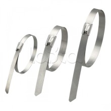 Стяжка неразъемная стальная, коррозионно-стойкая (нержавеющая сталь 304L), 300x4.6x0.3мм, (100 шт)