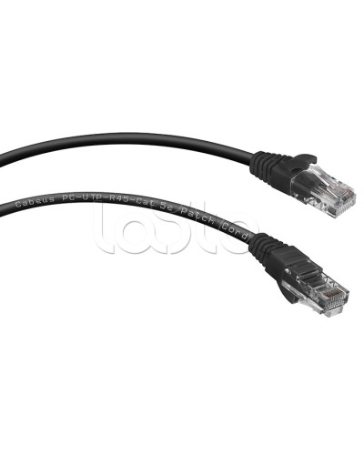 Шнур коммутационный 2xRJ-45/8P8C U/UTP кат.5е (1,5 м) Cabeus PC-UTP-RJ45-Cat.5e-1.5m-BK в Сочи Патчкорды (медные) Pintop.ru