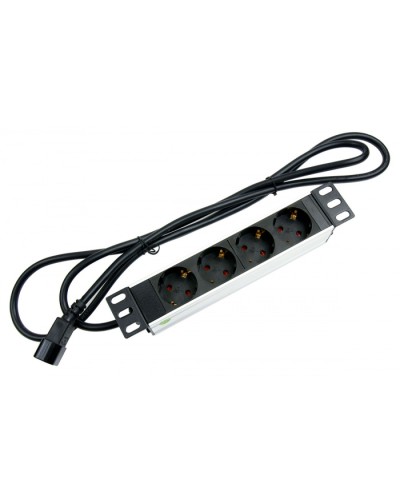 Блок евророзеток для 10 шкафов, горизонтальный, 4 розетки, 10 A Cabeus PDU-4P-2IEC в Сочи Блоки розеток Pintop.ru