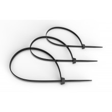 Стяжка нейлоновая неоткрывающаяся, безгалогенная (halogen free), 300x3.6мм, черная (100 шт) Cabeus CTBL-300