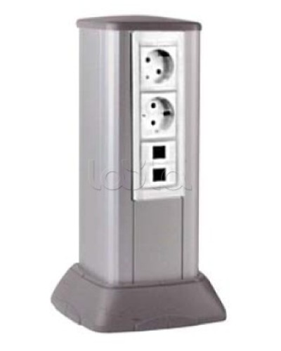 Миниколонна алюминиевая, 0.35м, цвет белый DKC 19532 в Сочи Аксессуары для стоек и шкафов Pintop.ru