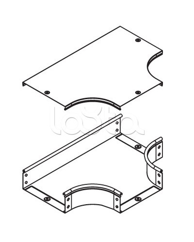 Крышка на ответвитель DPT Т-образный горизонтальный осн.600 DKC 38048 в Сочи Аксессуары для лотков Pintop.ru