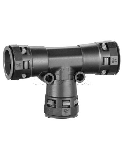 Тройник DN 36/36/36 мм, полиамид, цвет черный DKC PAT36N в Сочи Повороты, муфты, тройники Pintop.ru