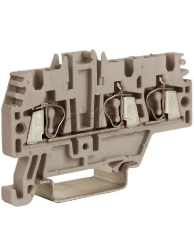 Зажим 2,5 кв.мм серый 1 ввод/2 вывода DKC ZHM510GR в Сочи Держатели, клипсы, скобы Pintop.ru