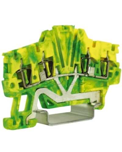 Зажим для заземления, 2 ввод/2 вывода, 1,5 кв.мм желто-зеленый DKC ZHT420 в Сочи Держатели, клипсы, скобы Pintop.ru