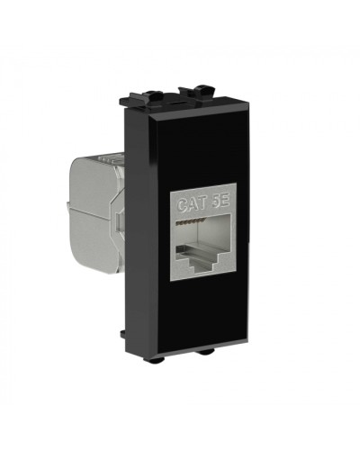 Avanti Компьютерная розетка RJ-45 без шторки модульная, кат.5е экран., Черный квадрат 1модуль DKC (4402761) в Сочи Коннекторы Pintop.ru