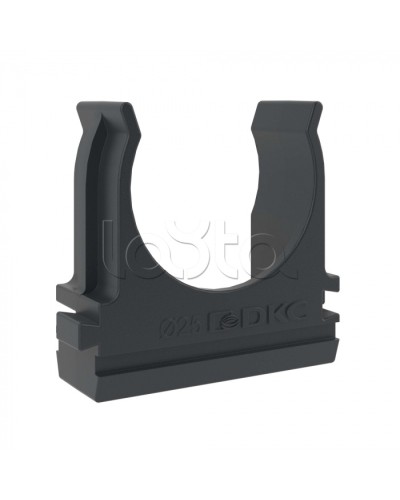 Держатель с защелкой D=25 (Черный) DKC (51025N) в Сочи Держатели, клипсы, скобы Pintop.ru