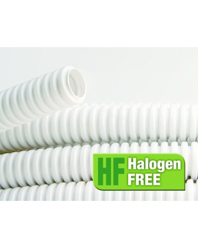Труба ПЛЛ гибкая гофр. не содержит галогенов д.50мм, ПВ-0, с протяжкой,15м, цвет белый DKC 81850 в Сочи Труба гофрированная Pintop.ru
