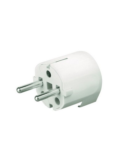 Вилка кабельная, бытовая с боковым вводом кабеля. Белая. IP20 16А 2P+E 230В DKC DIS13083 в Сочи Аксессуары для стоек и шкафов Pintop.ru