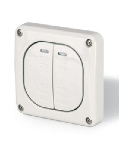 Выключатель однополюсный, двухклавишный DKC DIS1373022 в Сочи Аксессуары для стоек и шкафов Pintop.ru