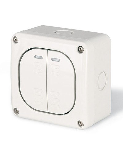 Выключатель однополюсный, двухклавишный, настенный DKC DIS1375022 в Сочи Аксессуары для стоек и шкафов Pintop.ru