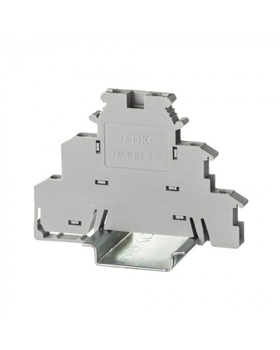 Клемма трехуровневая, винтовой зажим, 6 точек подключения, 2.5 кв.мм, серая DKC (DKIDR-1.5) в Сочи Клеммные колодки Pintop.ru