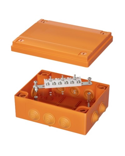 Коробка распределительная IP55, пластиковая с кабельными вводами и клеммниками 240х190х90мм DKC FSK41610 в Сочи Распределительные коробки Pintop.ru