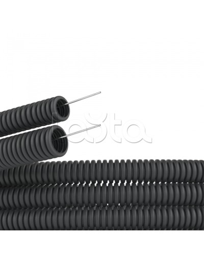 Труба гофр. DN29мм,полиамид 6, с протяжкой, темно-серый DKC (PA612935F0) в Сочи Труба гофрированная Pintop.ru