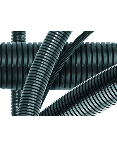 Труба гофрированная DN36мм, ПВ-0, D вн 36,3 мм, D нар 42,5 мм, полиамид 6, с протяжой DKC PA613643F0 в Сочи Труба гофрированная Pintop.ru