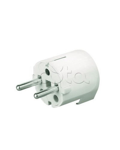 Вилка кабельная, бытовая с центральным вводом кабеля. Белая. IP20 16А 2P+E 230В DKC DIS1302063 в Сочи Аксессуары для стоек и шкафов Pintop.ru