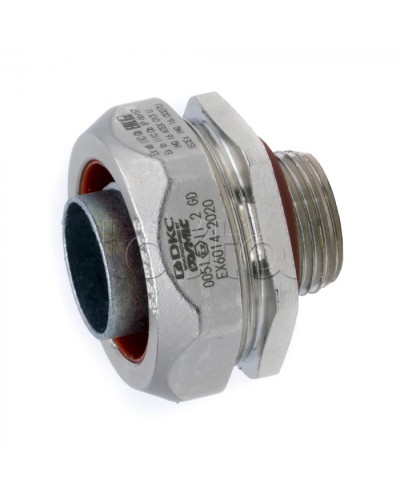 Взрывозащищенная Ex e муфта металлорукав-коробка. DN20 мм. M20х1,5.Никелированная латунь. IP66/6 (EX6014-2020) в Сочи Повороты, муфты, тройники Pintop.ru