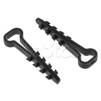 Дюбель-хомут (6х12 мм) для плоского кабеля черный (100 шт.) EKF PROxima (plc-cd1-6x12b)