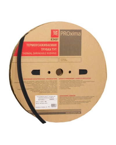 Трубка термоусаживаемая ТУТ 6/3 черная (100м) EKF (tut-6-b) в Сочи Аксессуары для кабель-канала Pintop.ru