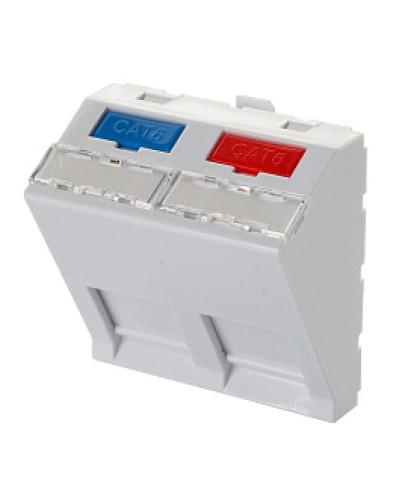 Адаптер 45 × 45 мм для 2 модулей Keystone, наклонный, белый Eurolan (16B-45-04WT) в Сочи Модули Keystone Pintop.ru