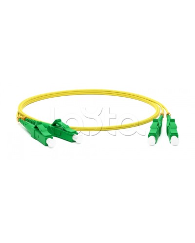 Патч-корд волоконно-оптический одномодовый SM 9/125 (OS2), LC/APC-LC/APC, duplex, LSZH, 1 м Hyperline FC-D2-9-LC/AR-LC/AR-H-1M-LSZH-YL в Сочи Патч-корды оптические Pintop.ru