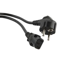 Кабель питания с заземлением Hyperline PWC-IEC13-IEC14-1,0-BK