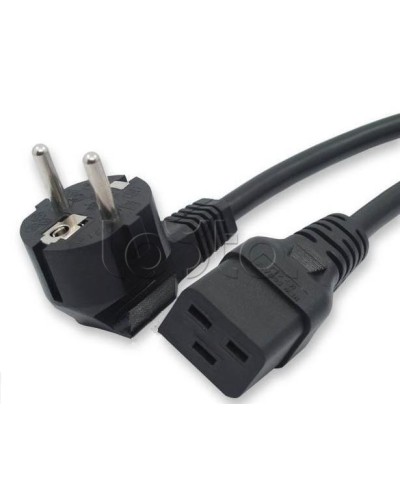 Кабель питания компьютера (Shucko - C13), 10A, угловая вилка, 3м Hyperline PWC-IEC19-SHM-3.0-BK в Сочи Патч-корды и пигтейлы Pintop.ru