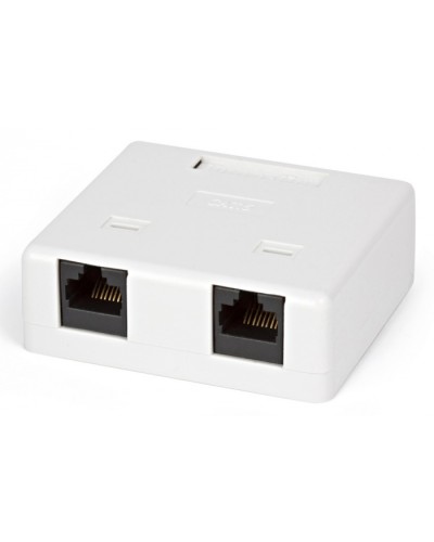 Розетка компьютерная RJ-45(8P8C) Hyperline SB1-2-8P8C-C6-WH в Сочи Розетки компьютерные и телефонные Pintop.ru