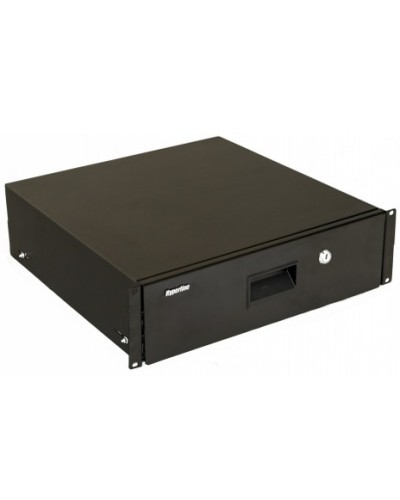 Полка (ящик) для документов с замком Hyperline (TDR3-3U-460-RAL9004) в Сочи Аксессуары для стоек и шкафов Pintop.ru