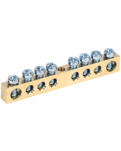 Шина нулевая на DIN-изолятор ШНИ-6x9 8/1 IEK (YNN10-08-100) в Сочи Клеммные колодки Pintop.ru