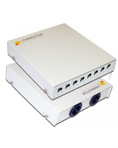 Кросс оптический настенный, металлический, на 8 FC адаптеров LANMASTER LAN-FOBM-WM-8FC в Сочи Кросс оптический Pintop.ru