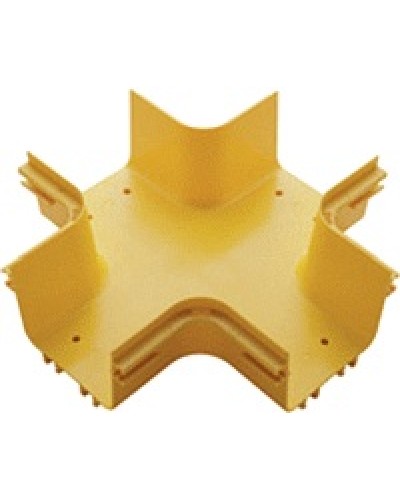 Х-соединитель оптического лотка 120 мм, желтый LANMASTER LAN-OT120-XT в Сочи Аксессуары для кабель-канала Pintop.ru