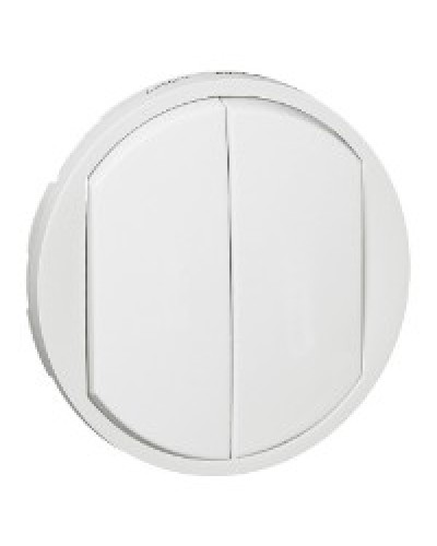 Лицевая панель для выключателя двойного белый Celiane Legrand 068002 в Сочи Аксессуары для кабель-канала Pintop.ru