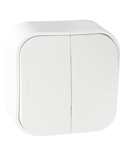 Выключатель двухклавишный Quteo Legrand (782202) в Сочи Аксессуары для кабель-канала Pintop.ru