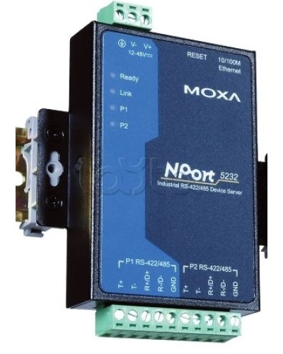 Сервер 2-портовый RS-422/485 в Ethernet Moxa NPort 5232I в Сочи Дополнительное оборудование для ОПС Pintop.ru