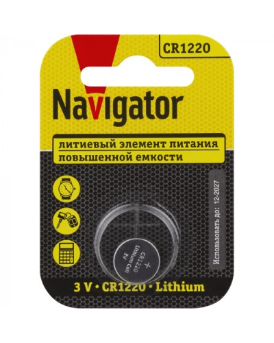 Элемент питания Navigator 93 825 NBT-CR1220-BP1 в Сочи Электротехническое оборудование Pintop.ru