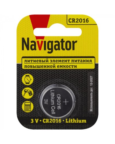 Элемент питания Navigator 93 821 NBT-CR2016-BP1 в Сочи Электротехническое оборудование Pintop.ru