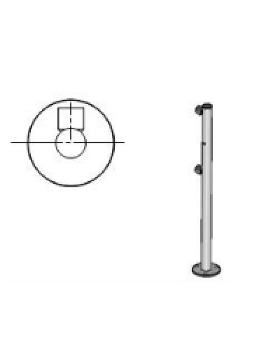Стойка ограждения с отверстием под фиксатор 2 муфты L-образная, Oxgard Стойка ограждения с отверстием под фиксатор L-образная, 2 муфты слева (ВЗР 1996.09.52) в Сочи Ограждения Pintop.ru