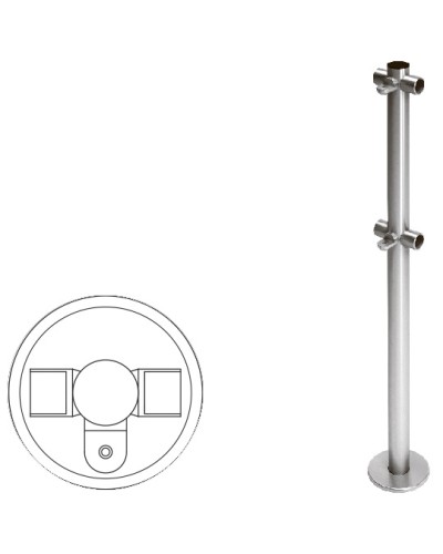 Cтойка ограждения Т-образная с 2-мя полупетлями (антик серебро) Oxgard в Сочи Ограждения Pintop.ru