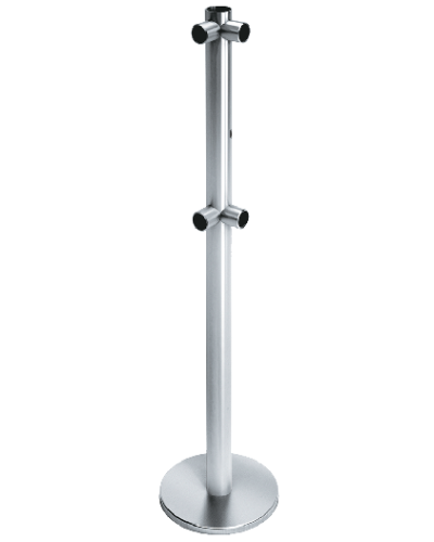 Стойка ограждения с отверстием под фиксатор L-образная, 2 муфты справа передвижная Oxgard ВЗР2442.09.12 в Сочи Ограждения Pintop.ru