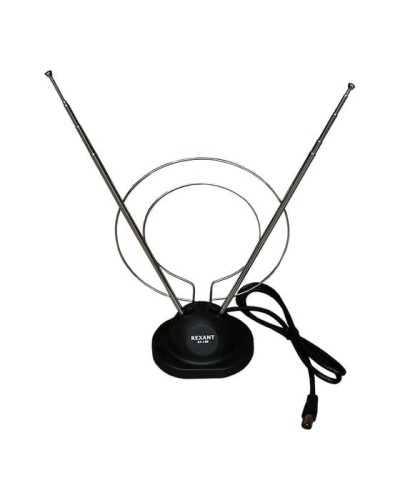 Антенна комнатная телескопическая на подставке «Усы+кольцо», RX-100 REXANT 34-0100 в Сочи Системы видеонаблюдения Pintop.ru