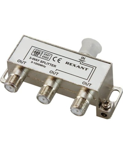 Делитель антенный, (3 TV), 5-1000 МГц REXANT 06-0041-C в Сочи Системы видеонаблюдения Pintop.ru