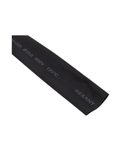 Термоусаживаемая трубка 15.0 / 7.5 мм черная (100 м/бухта) REXANT (49-1506) в Сочи Монтажные материалы Pintop.ru