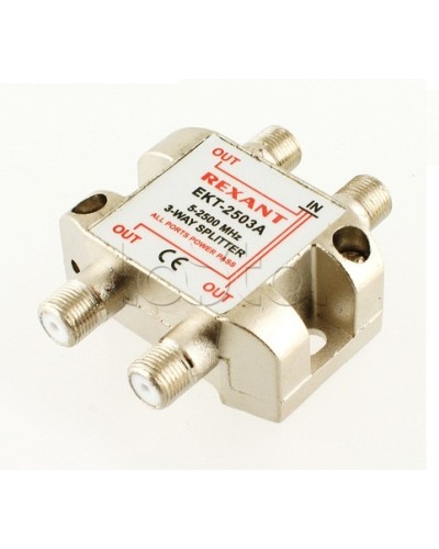 Делитель телевизионный ТВх3 под F разъём 5-2500 МГц СПУТНИК (10шт/уп) REXANT 05-6202 в Сочи Системы видеонаблюдения Pintop.ru