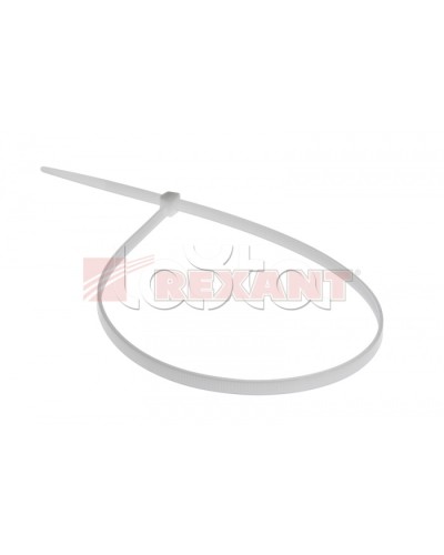 Хомут-стяжка нейлоновый 5х350 мм белый (100шт/уп) REXANT 07-0350 в Сочи Стяжки-хомуты Pintop.ru