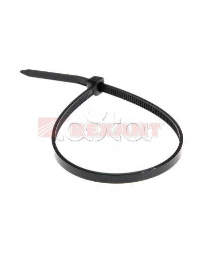 Хомут-стяжка нейлоновый 5х350 мм чёрный (100шт/уп) REXANT 07-0351 в Сочи Стяжки-хомуты Pintop.ru